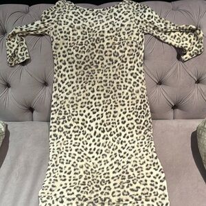 Oui beige leopard dress with half sleeves in 4
